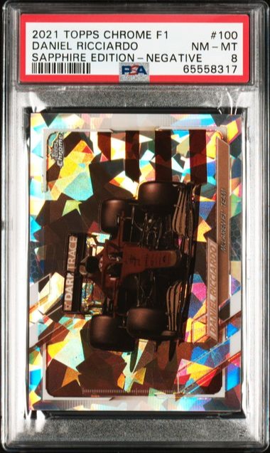 2021 TOPPS CHROME F1 SAPPHIRE NEGATIVE SP /100 DANIEL RICCIARDO #100 