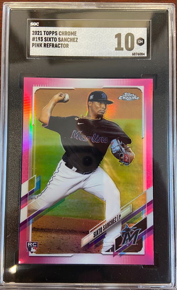 2021 Topps Chrome SIXTO SANCHEZ #193 Pink Refractor SP RC Rookie Marlins SGC 10 Gem Mint