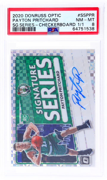 2020 Donruss Optic Signature Series Checkerboard Payton Pritchard #SSPPR RC 1/1 PSA 8