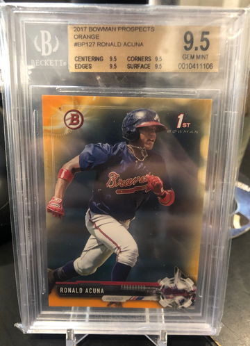 2018 Bowman Prospects Orange Paper Ronald Acuna Jr. True Gem