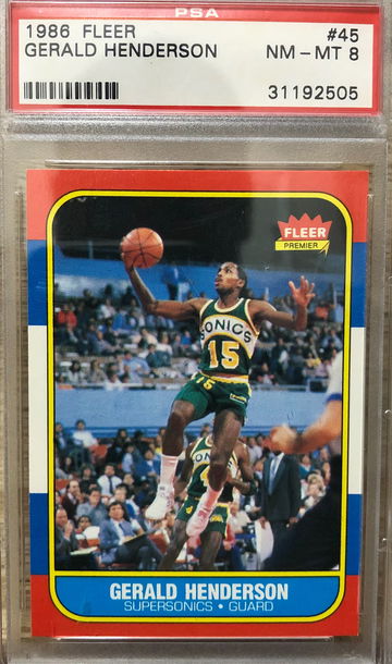 Gerald Henderson 1986-87 Fleer #45 PSA 8