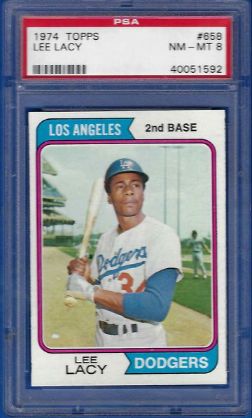 1974 Topps Lee Lacey #658 *PSA 8* Los Angeles Dodgers