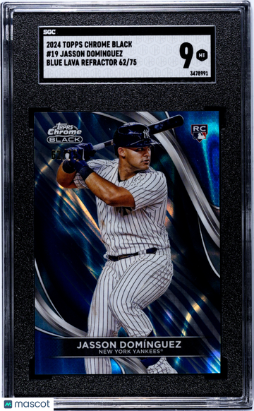 2024 Topps Chrome Black Jasson Dominguez #19 Blue Lava Refractor SGC 9