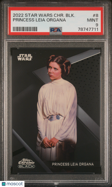 2022 Topps Chrome Black Star Wars Princess Leia Organa #8 PSA 9