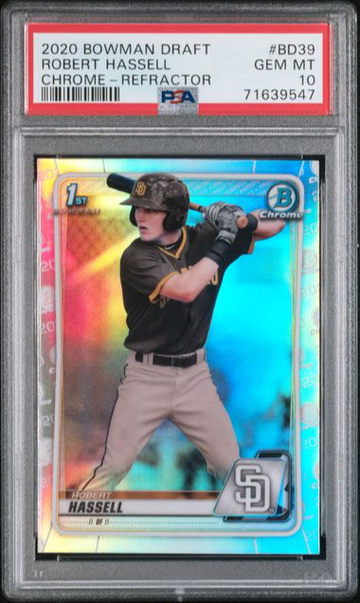 2020 TOPPS BOWMAN DRAFT ROBERT HASSELL CHROME REFRACTOR #BD39 PSA 10