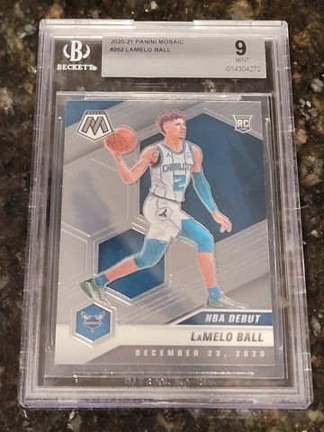 LaMelo Ball RC Rookie NBA Debut 262 2020-21 Panini Mosaic #262 Charlotte BGS 9