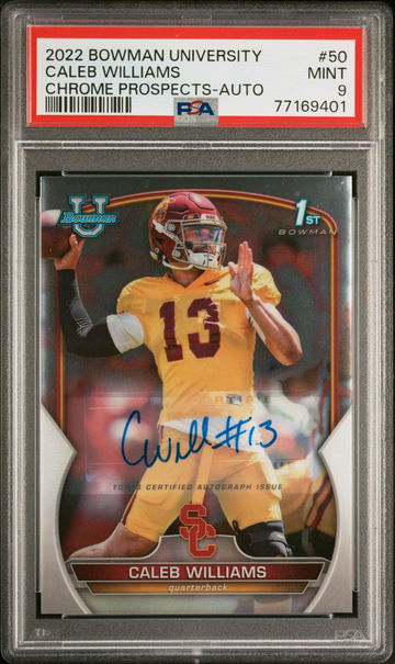 2022 Bowman Chrome University Autograph Caleb Williams #50 PSA 9