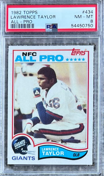 1982 TOPPS FOOTBALL #434 LAWRENCE TAYLOR PSA 8