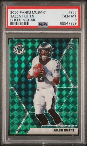 2020 Panini Mosaic Green Prizm #222 Jalen Hurts (RC) PSA 10 Eagles