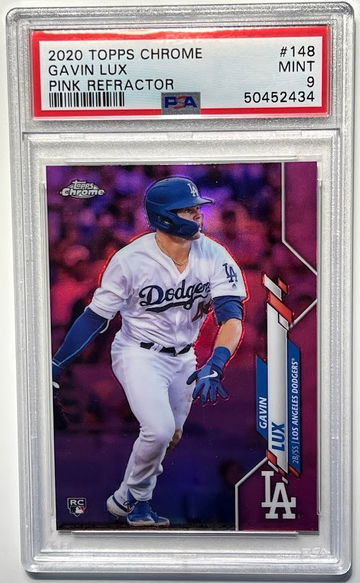 2020 Topps Chrome Gavin Lux Pink Refractor #148 PSA 9 MINT