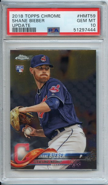 Shane Bieber Topps Chrome Update Rookie PSA 10 NEP 444