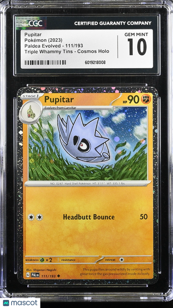 2023 Pokémon Paldea Evolved Pupitar Triple Whammy Tin CGC 10 #111/193