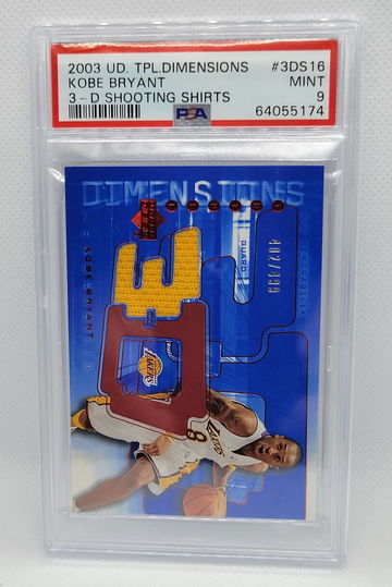 KOBE BRYANT 2003 Upper Deck Triple Dimensions 3-D Shirt jersey 402/499 PSA 9 MINT