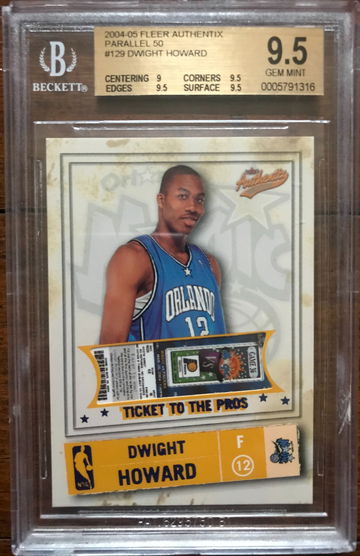 2004-05 Fleer Authentix Dwight Howard Parallel /50 Rookie BGS 9.5 Gem Mint