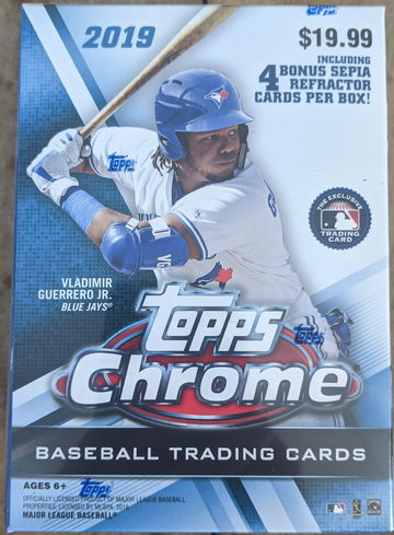 2019 Topps Chrome Baseball Blaster Box With 4 Sepia Refractors