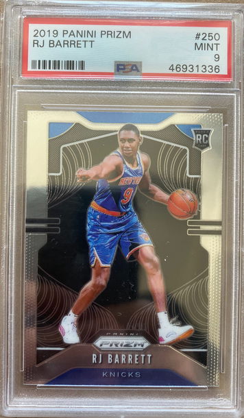 2019-20 Panini Prizm RJ Barrett RC #250 PSA 9 MINT