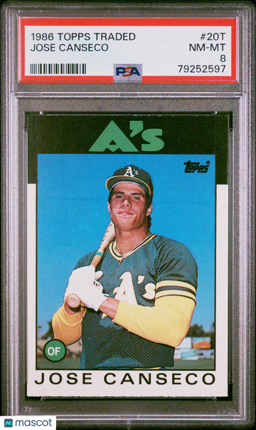1986 Topps Traded Jose Canseco #20T PSA 8