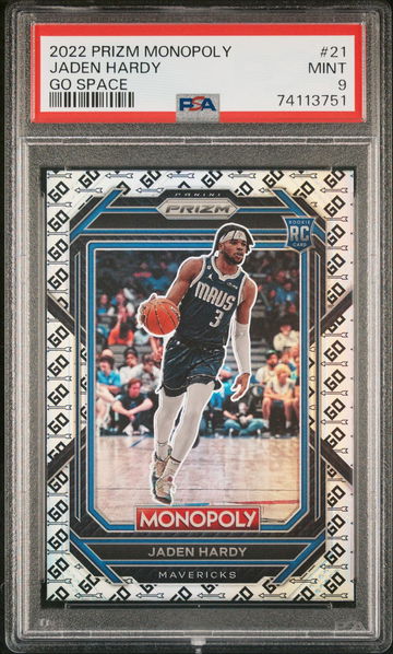 2022 Panini Prizm Monopoly Go Space Jaden Hardy #21 RC PSA 9