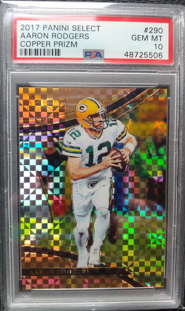 2017 Select Aaron Rodgers Field Level copper prizm # 55/75 PSA 10