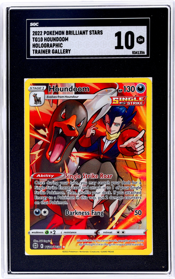 2022 Pokemon Brilliant Stars #TG10 Houndoom Holographic Trainer Gallery SGC 10