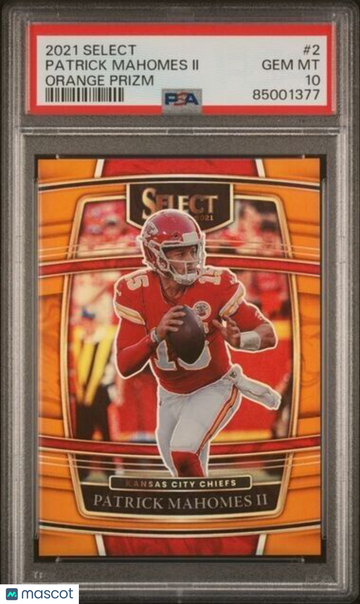 PATRICK MAHOMES 2021 Select Concourse Orange Prizm /49 #2 PSA 10 CHIEFS