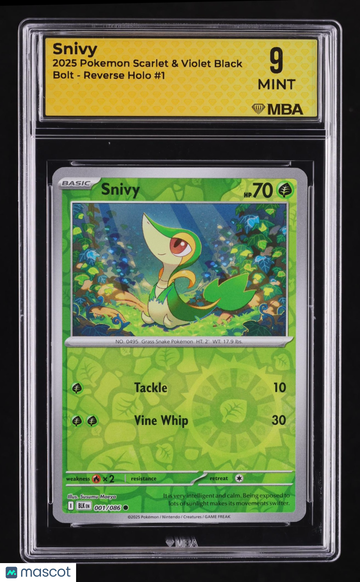 2025 Pokemon Scarlet & Violet Black Bolt Snivy Reverse Holo MBA 9 #1