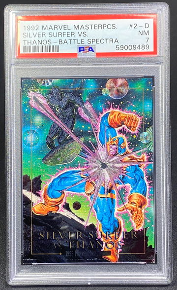 1992 Marvel Masterpieces Silver Surfer vs Thanos Battle Spectra #2-D PSA 7
