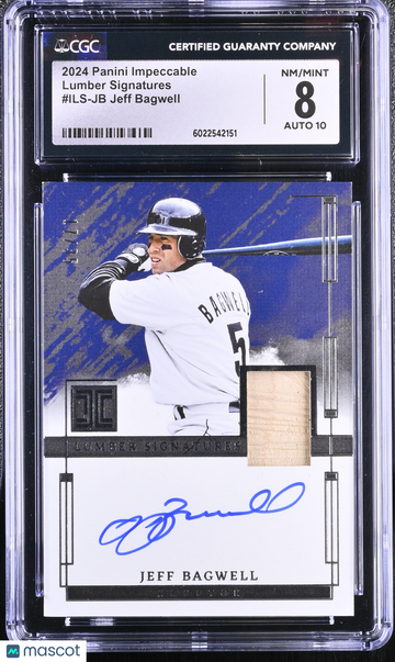2024 Panini Impeccable Jeff Bagwell #ILS-JB 17/35 Lumber Signatures CGC 8
