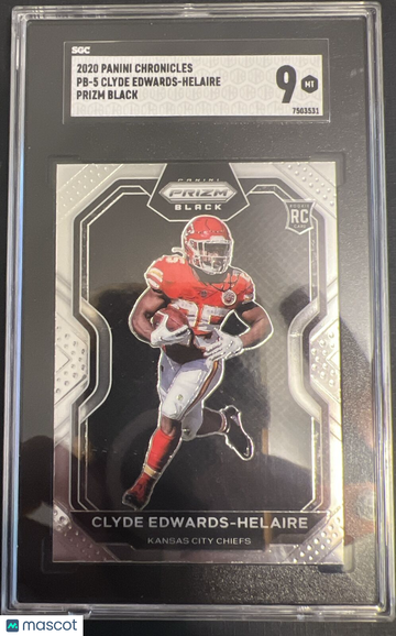 2020 Panini Chronicles #5 Clyde Edwards-Helaire Prizm Black Silver SGC 9 RC