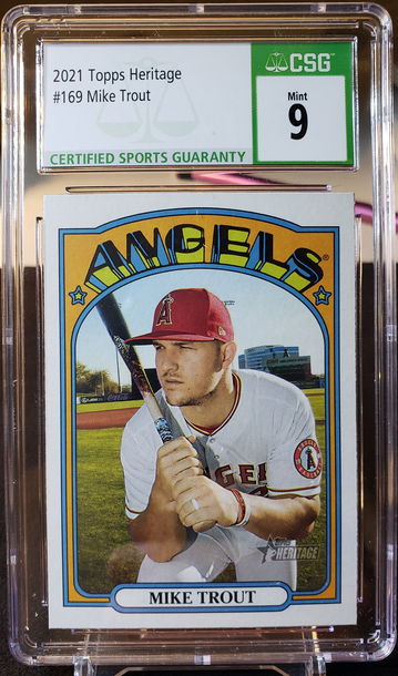 2021 Topps Heritage Mike Trout #169 CSG Mint 9 Los Angeles Angels