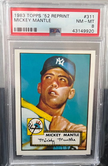1983 TOPPS '52 REPRINT #311 MICKEY MANTLE PSA 8