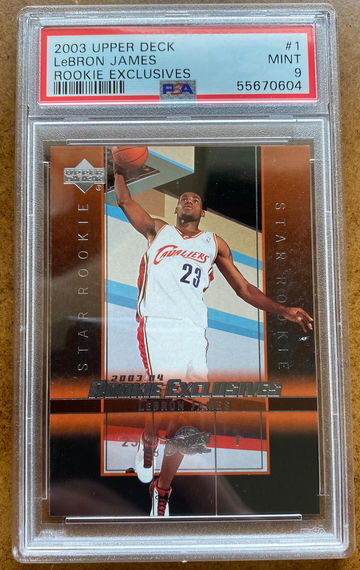 LeBron James 2003 Upper Deck Rookie Exclusives #1 PSA 9