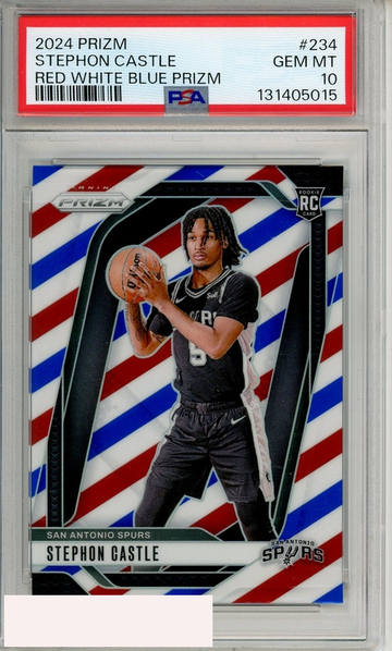 2024 PANINI PRIZM STEPHON CASTLE #234 RED WHITE BLUE PRIZM PSA 10 GEM MT RC