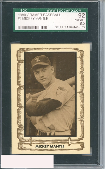 1980 CRAMER LEGENDS MICKEY MANTLE #6 SGC 8.5