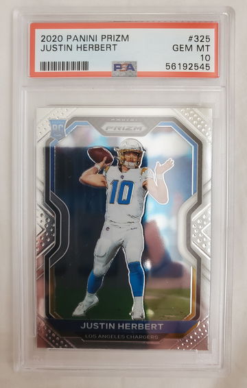 2020 prizm Justin Herbert RC Rookie Card 325 PSA 10 GEM MINT