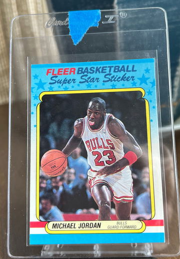 Michael Jordan 1988 Fleer Chicago Bulls Super Star Sticker Card #7 Near Mint