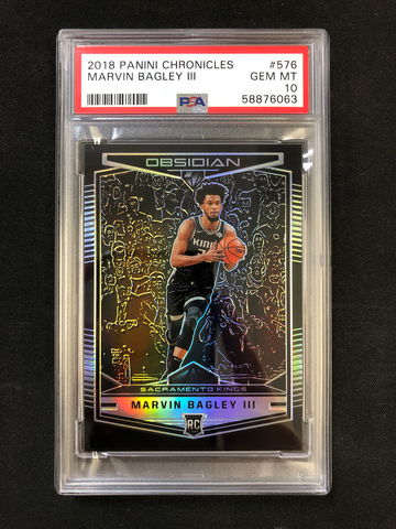 2018 Panini Obsidian - Marvin Bagley - Rookie Silver Prizm PSA 10 Gem Mint