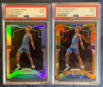 (2) Darius Bazley 2019 Prizm Silver/Orange Ice