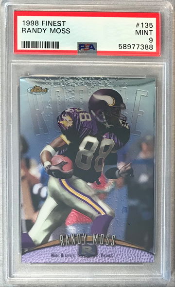 Randy Moss Rookie 1997 Finest #135 - PSA 9 MINT - Vikings