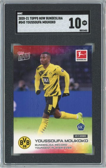 2020-21 YOUSSOUFA MOUKOKO TOPPS NOW BUNDESLIGA #045 RC SGC 10 GEM MINT