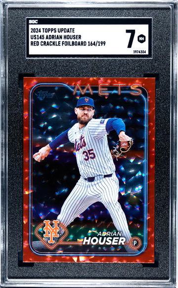 2024 Topps Update Red Crackle Foilboard Adrian Houser #US145 /199 SGC 7