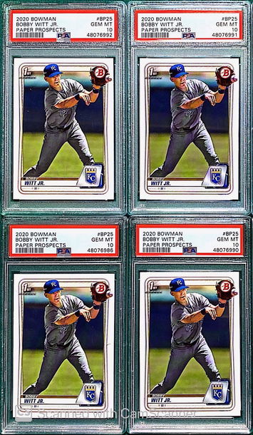 Bobby Witt Jr PSA 10 LOT (4x Paper Prospects)