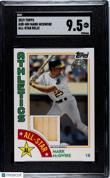 2019 Topps Mark Mcgwire #ASR-MM All Star Relic SGC 9.5