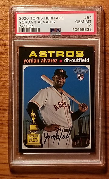 2020 topps heritage action yordan alvarez psa 10 gem mint