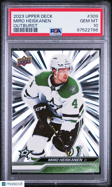 2023 Upper Deck Miro Heiskanen #309 Outburst PSA 10