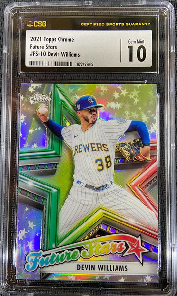 2021 Topps Chrome Future Stars Devin Williams CSG 10 GEM MINT LOW POP!