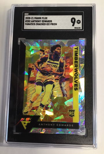 2020-21 Panini Flux #202 Anthon Edwards Fanatics Silver Cracked Ice Prizm MT