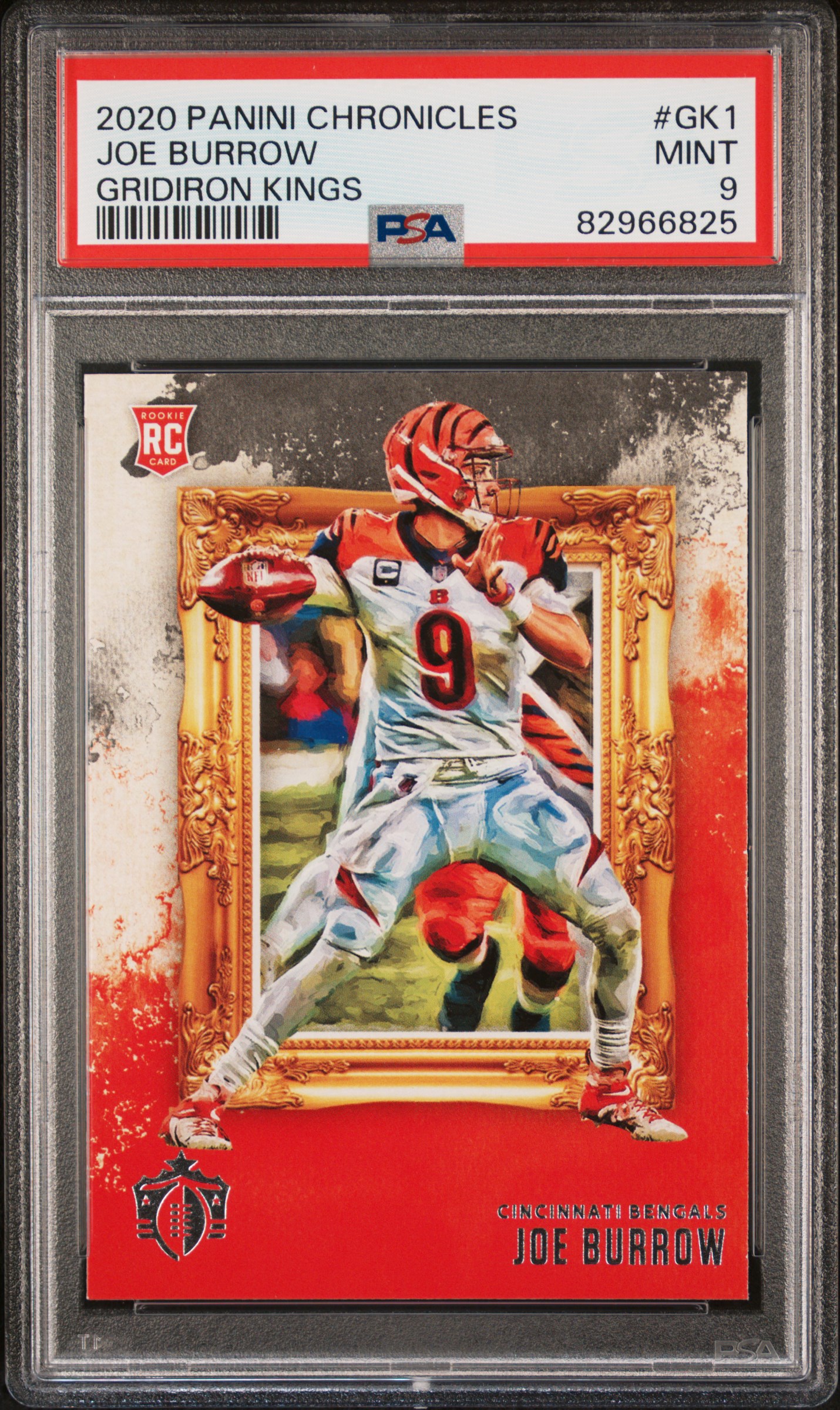 Joe Burrow 2020 Panini Chronicles #GK1 Gridiron Kings RC PSA9 MINT Bengals