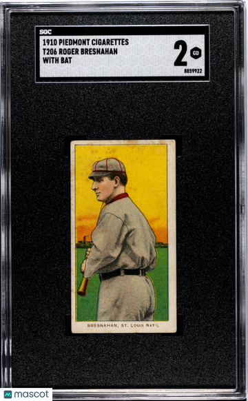 1910 Piedmont Cigarettes (T206) Roger Bresnahan With Bat SGC 2