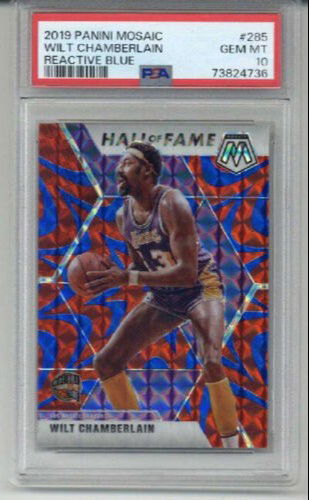 2019 PANINI MOSAIC REACTIVE BLUE #285 WILT CHAMBERLAIN LAKERS PSA 10 RARE